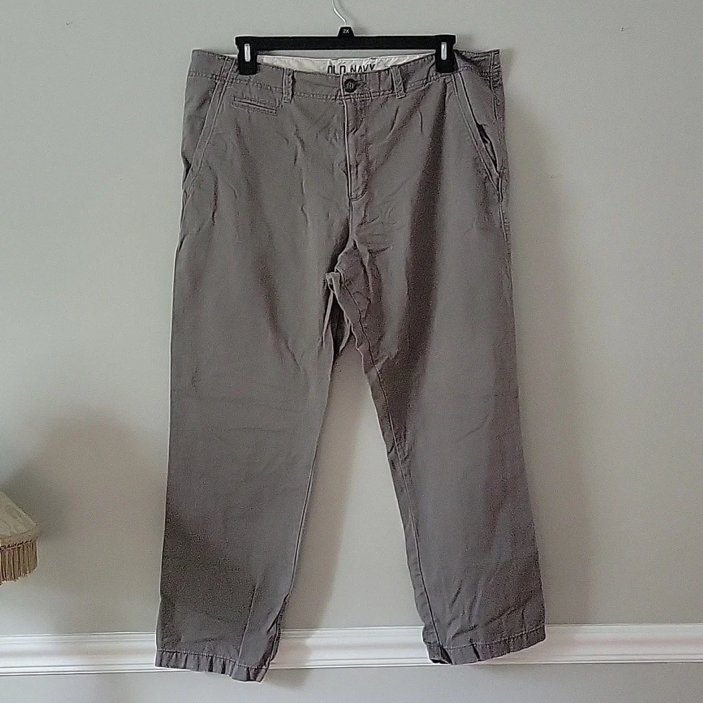 2/$15 Gray Khaki Straight Slim Pants